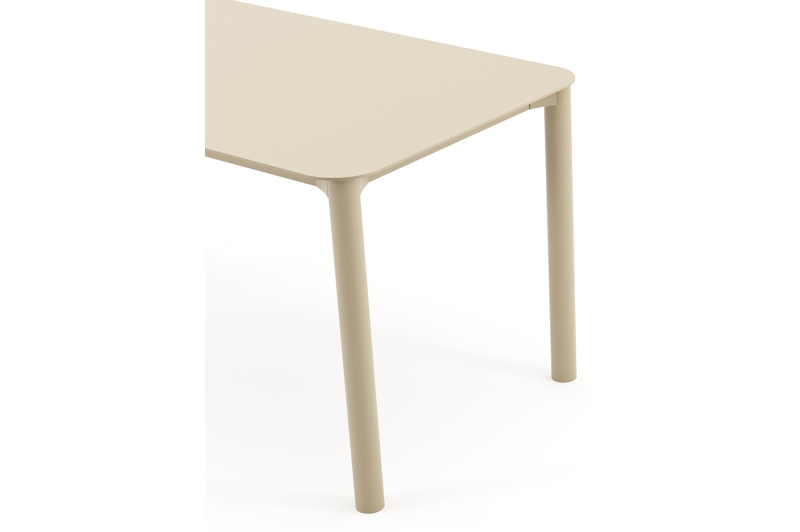 Orso tuintafel rechthoekig afgerond in beige aluminium - L 140 x B 80 x H 74.5 cm