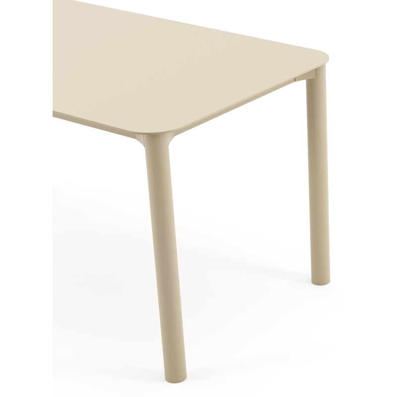 Orso tuintafel rechthoekig afgerond in beige aluminium - L 140 x B 80 x H 74.5 cm