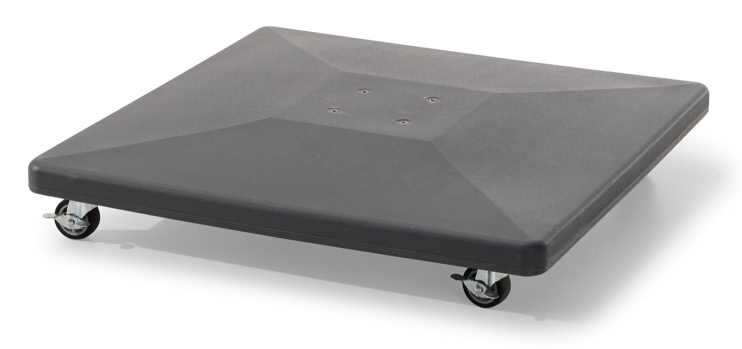 Avola zweefparasol met tiltfunctie in wit aluminium met grijs weather+ softtouch parasoldoek - L1 300 x L2 300 cm (met voet)