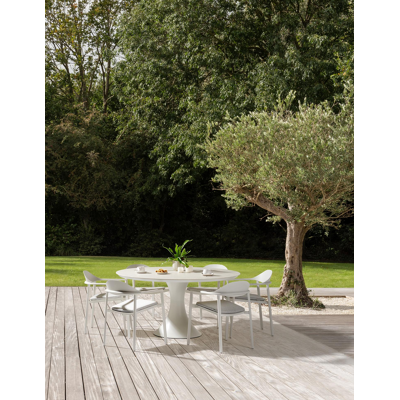 Fano (Piemonte) stapelbare tuinstoel in wit aluminium