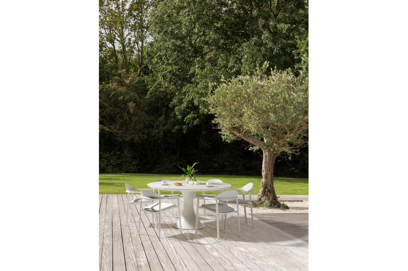 Fano (Piemonte) stapelbare tuinstoel in wit aluminium