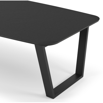 Pagino tuintafel in zwart aluminium en volkeramiek nero black - L 255 x B 115 x H 74 cm