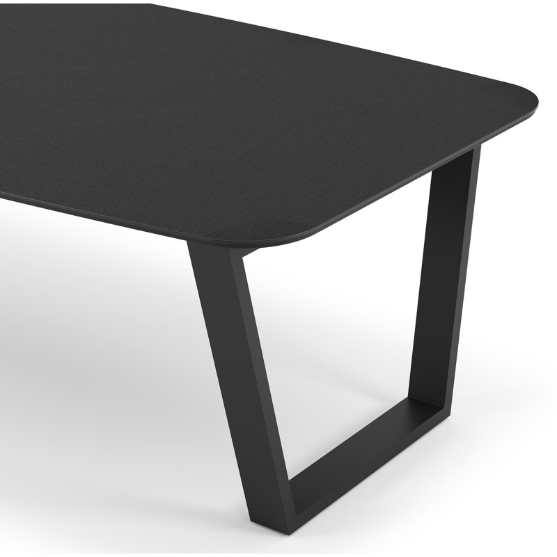 Pagino tuintafel in zwart aluminium en volkeramiek nero black - L 255 x B 115 x H 74 cm