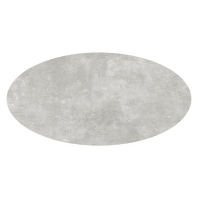 Fano tuintafel ovaal in beige aluminium en volkeramiek Shilin - L 290 x B 148 x H 75 cm