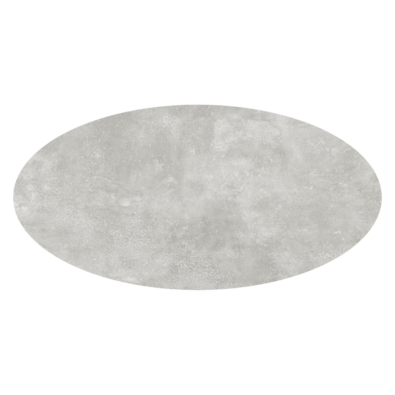 Fano tuintafel ovaal in beige aluminium en volkeramiek Shilin - L 290 x B 148 x H 75 cm