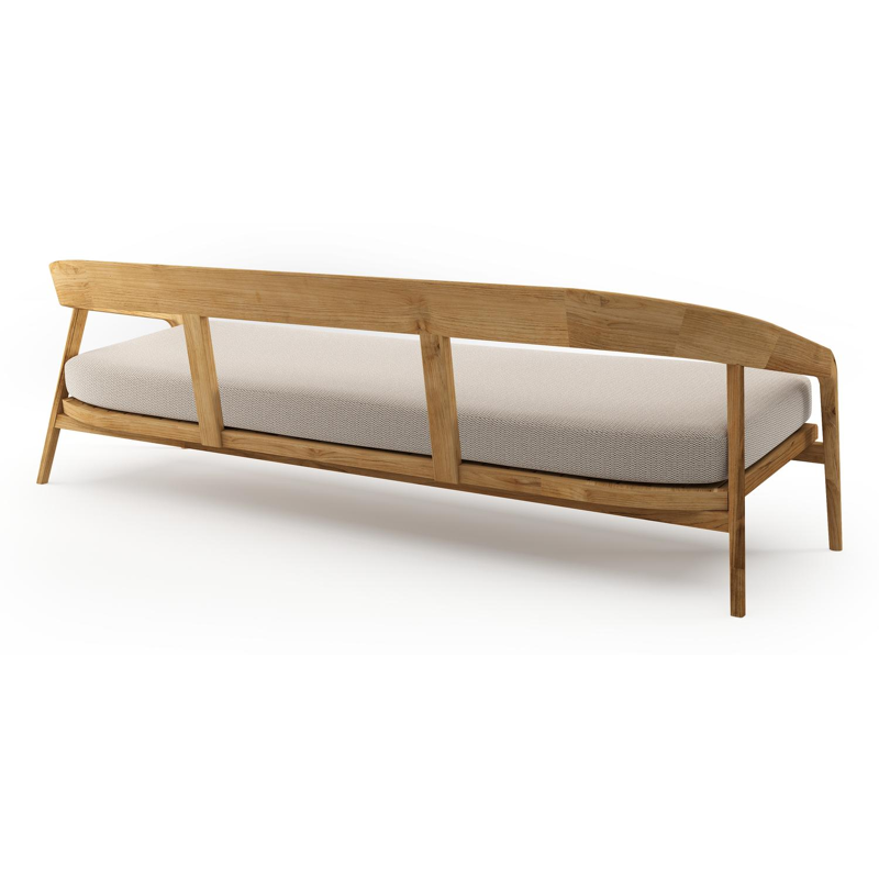 Lacrima loungeset in teak met lopi fossil all weather Sunbrella® luxe kussen