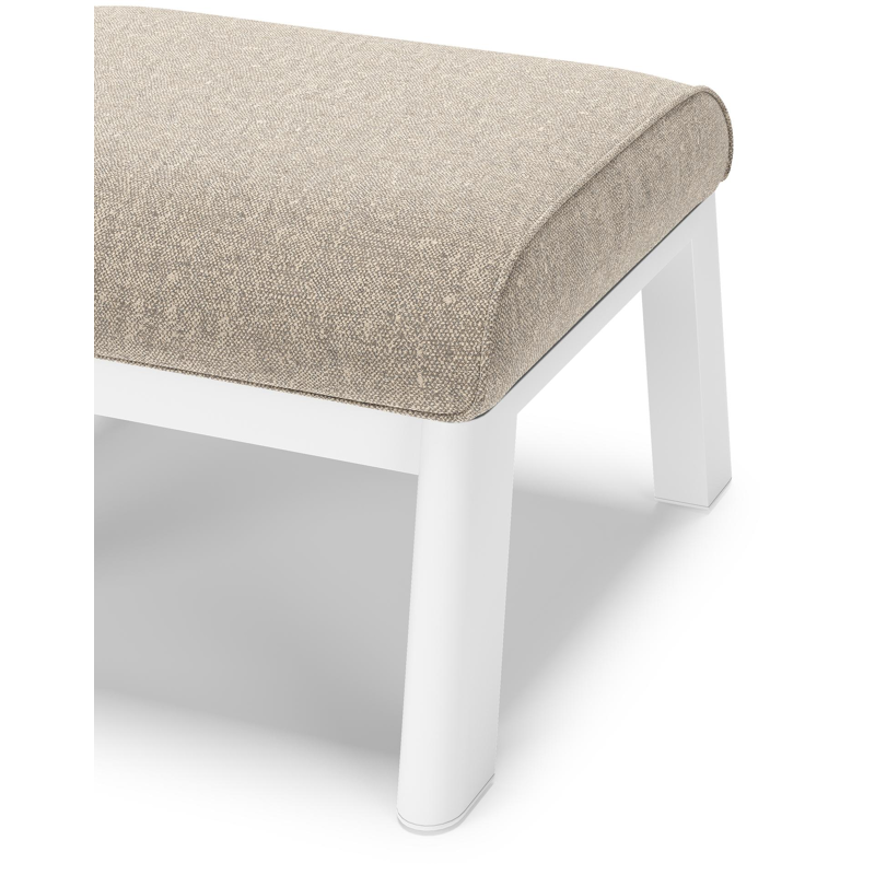 Cirello poef in wit aluminium met chartres pewter all weather sunbrella® luxe kussen