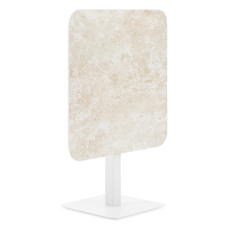 Fano kantelbare tuintafel afgerond vierkant in wit aluminium en volkeramiek Rapolano L 80 x B 80 cm