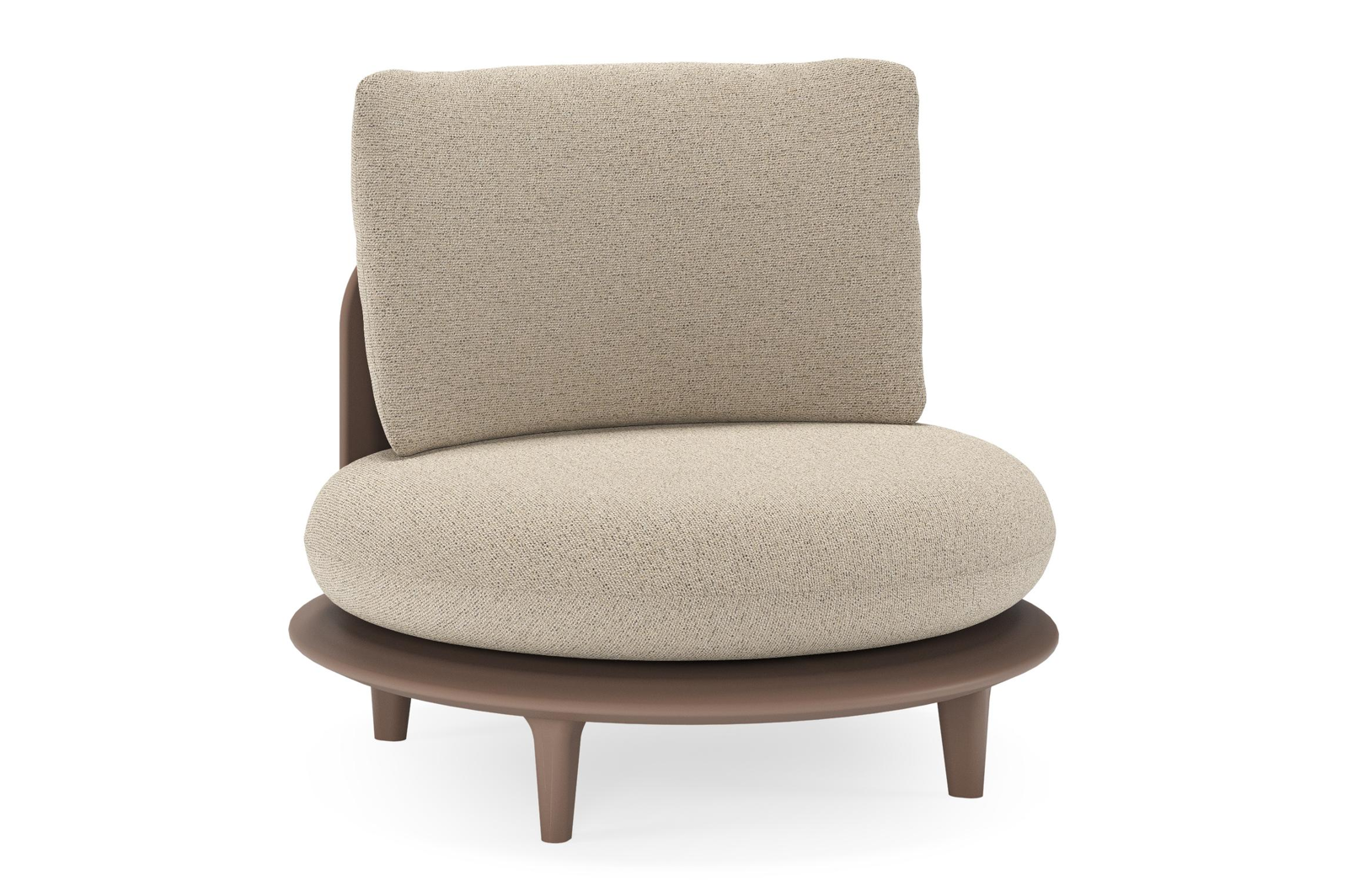 Bomero loungestoel in taupe aluminium met marbella beige all weather cosytica kussen