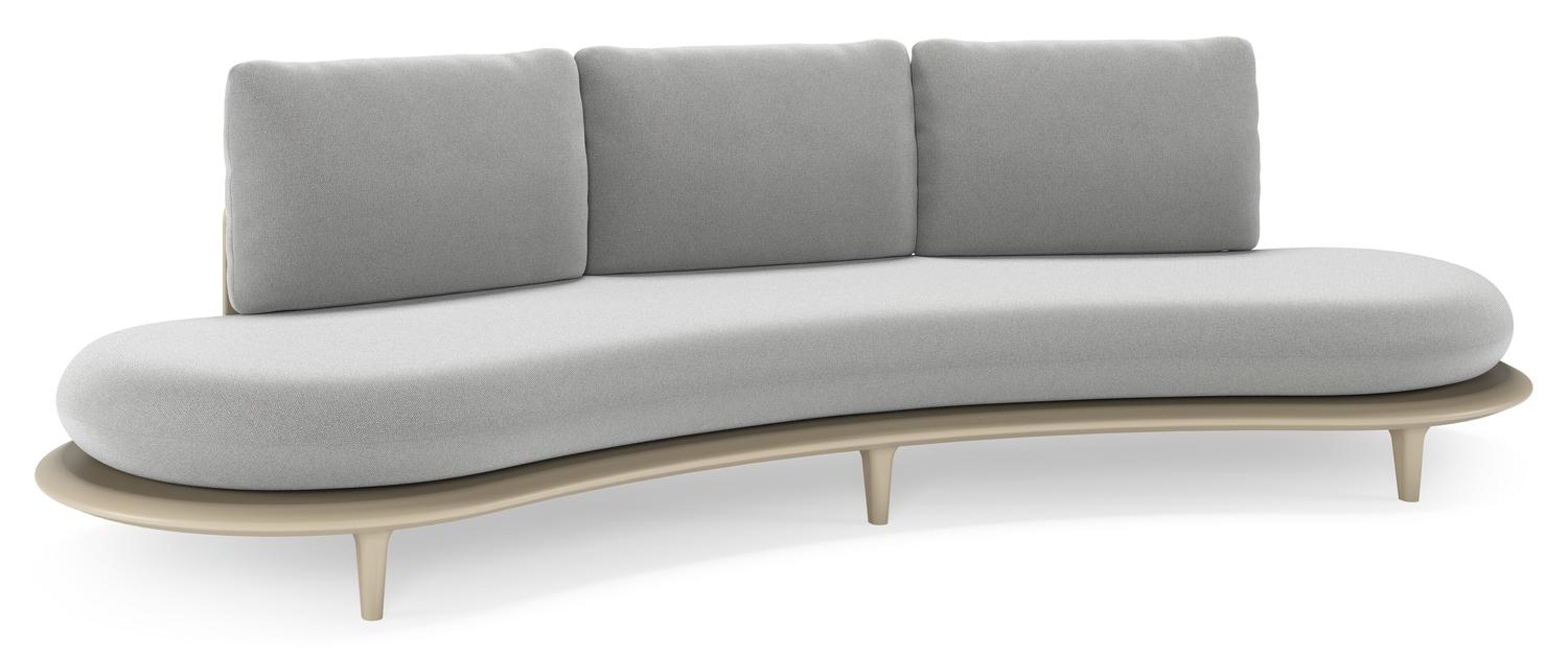 Bomero loungebank in beige aluminium met savane grey all weather sunbrella® luxe kussen