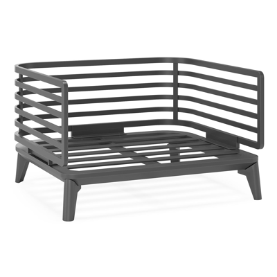 Set van 2 Mosa loungestoelen in zwart aluminium met rustic weather+ softtouch kussens