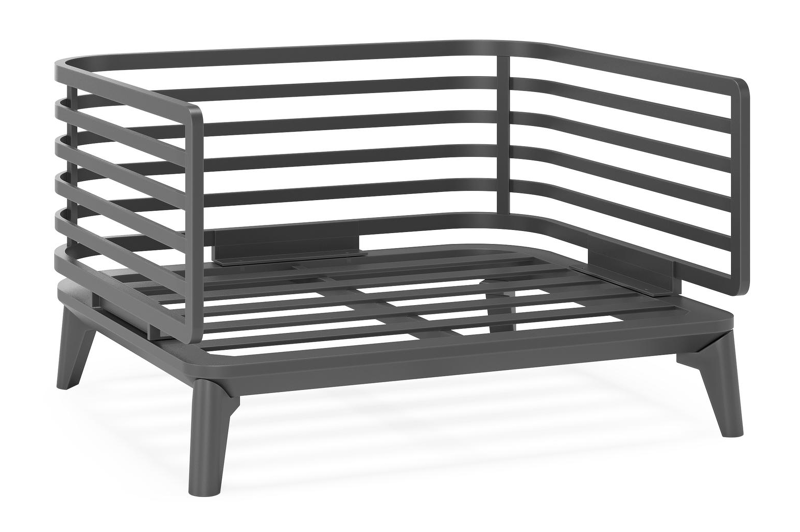 Set van 2 Mosa loungestoelen in zwart aluminium met rustic weather+ softtouch kussens