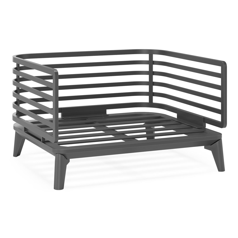 Set van 2 Mosa loungestoelen in zwart aluminium met rustic weather+ softtouch kussens