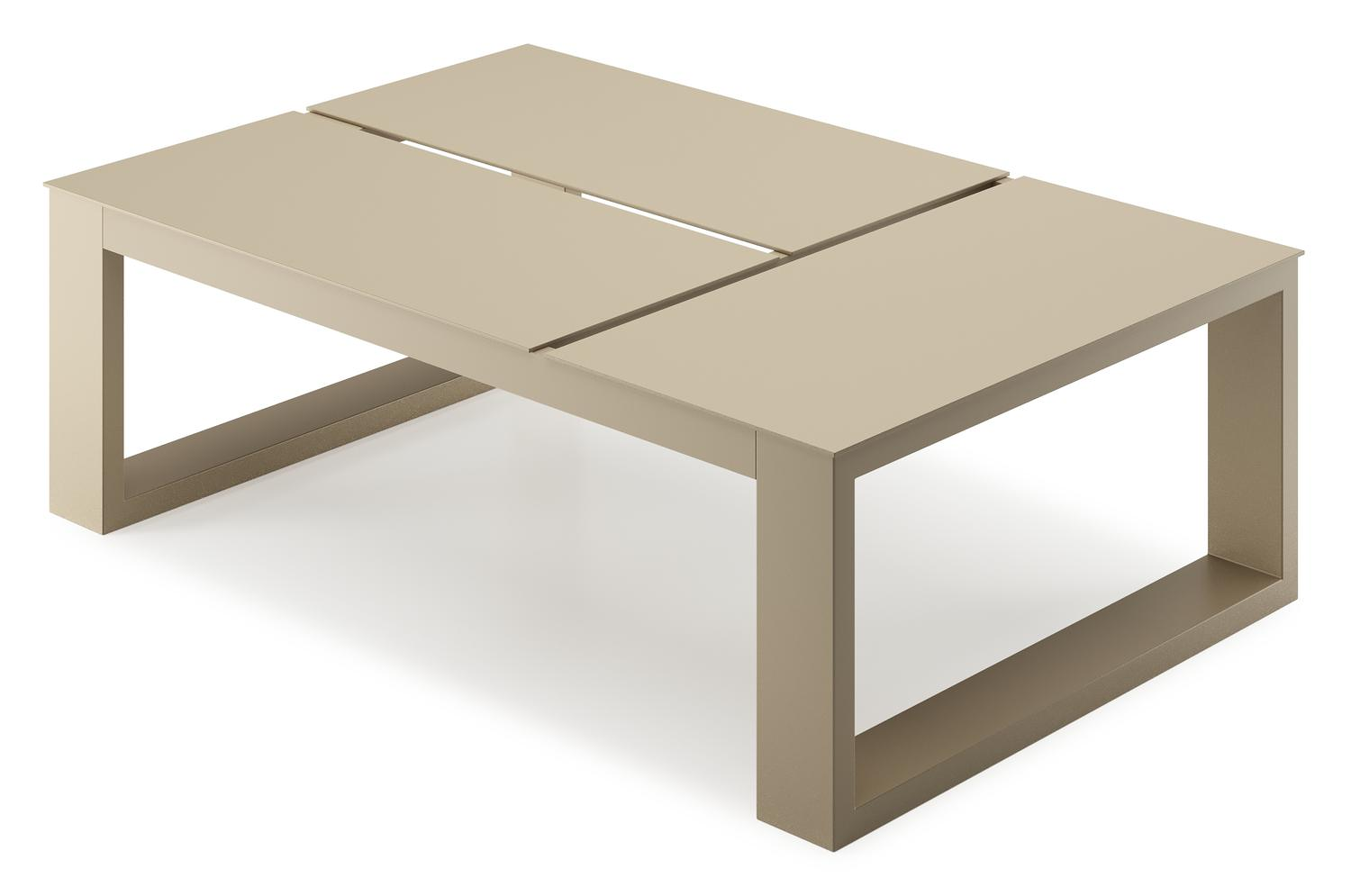 Verato loungetafel in beige aluminium - L 120 x B 80 x H 39,5 cm