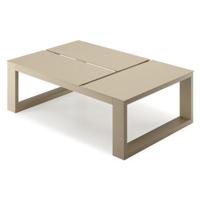 Verato loungetafel in beige aluminium - L 120 x B 80 x H 39,5 cm