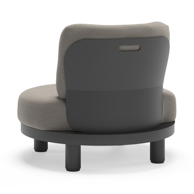 Fauteuil de jardin Donato en aluminium noir et coussins en all weather sunbrella® luxe Lopi Silver