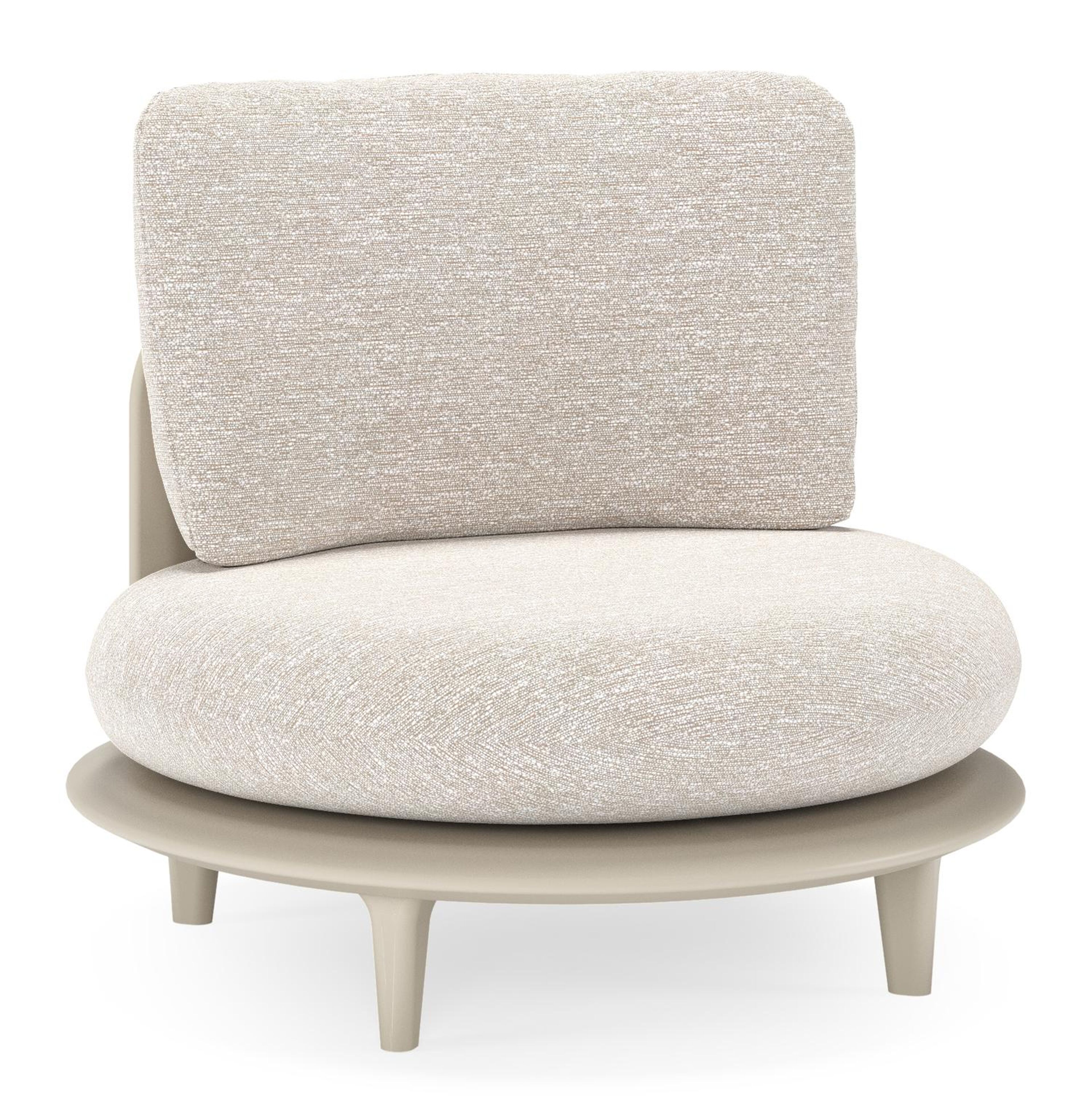 Bomero loungestoel in beige aluminium met tundra sand all weather sunbrella® luxe kussen