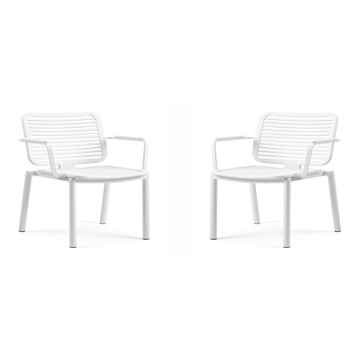 Fano loungezetels 2 x 1-zit in wit aluminium