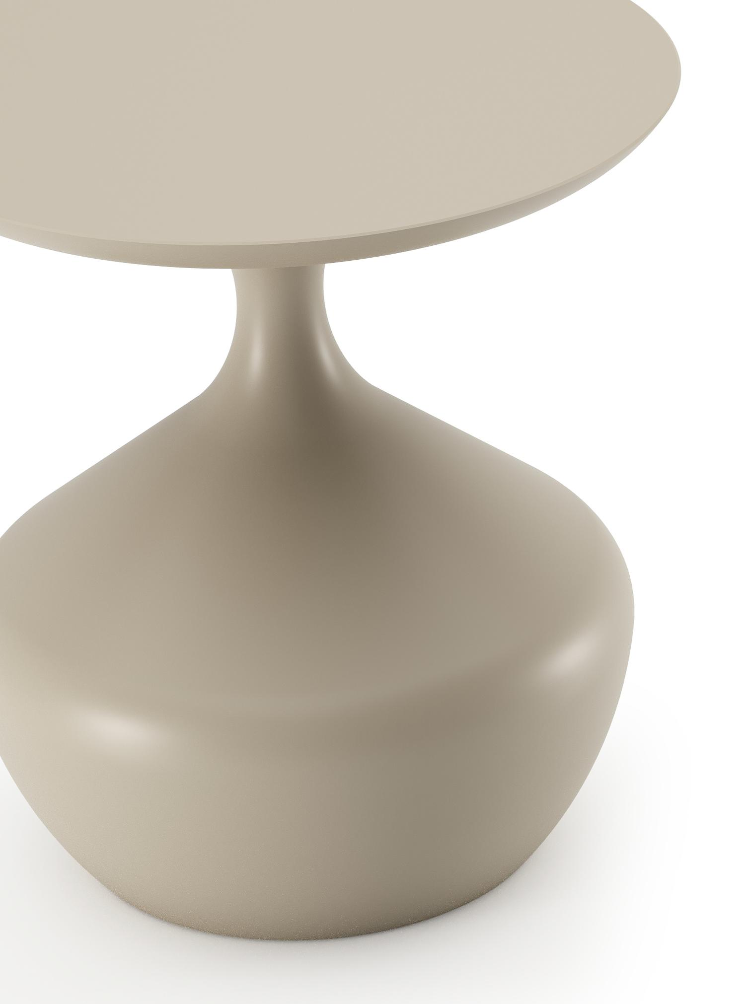 Table d'appoint Bomero en aluminium beige- Diam. 48 x Haut. 50 cm