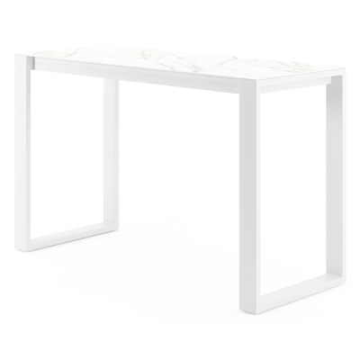 Verato tuintafel in wit aluminium en volkeramiek calacatta - L 170 x B 70 x H 106 cm