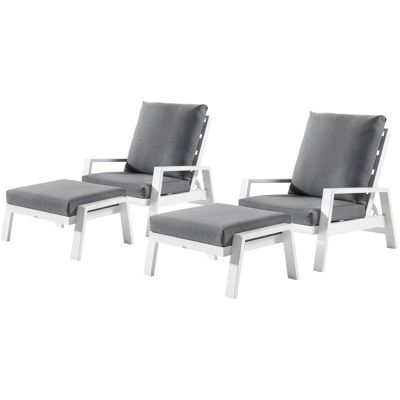 Veneto loungeset in wit aluminium met grijs weather+ softtouch kussens