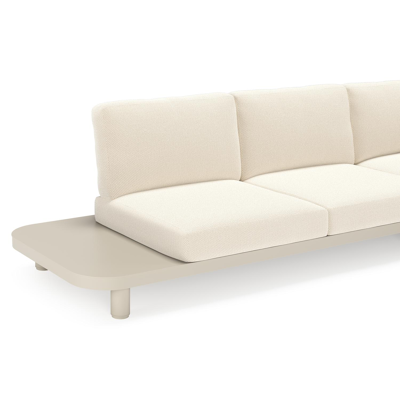 Donato loungehoek in beige aluminium met althea off white all weather cosytica kussen