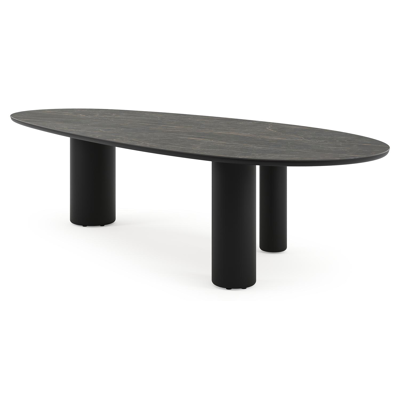 Amico tuintafel mango in zwart aluminium en volkeramiek Black Obsession - L 320 x B 140 x H 73.5 cm