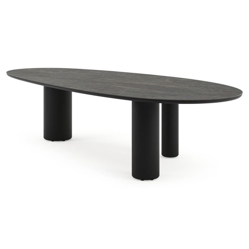 Amico tuintafel mango in zwart aluminium en volkeramiek Black Obsession - L 320 x B 140 x H 73.5 cm