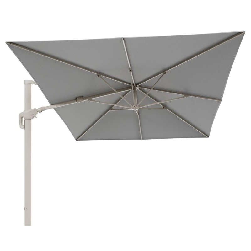 Minore zweefparasol met tiltfunctie in beige aluminium en Savane Nimbus All Weather Sunbrella® Luxe parasoldoek - L1: 400 x L2: 300 cm (zonder voet)