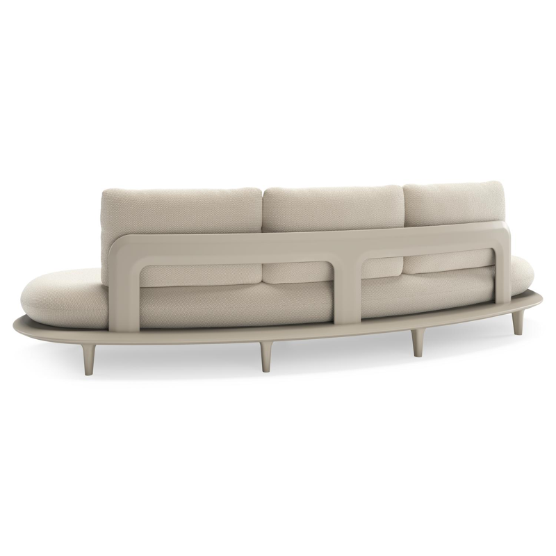Bomero loungebank in beige aluminium met althea off white all weather cosytica kussen