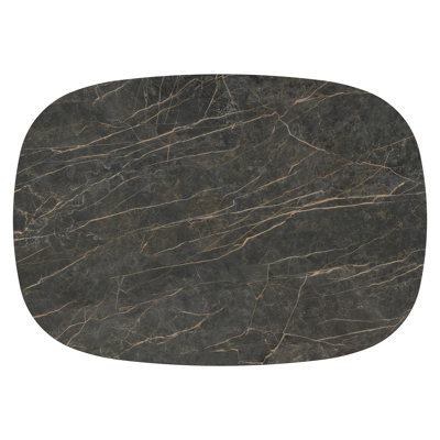 Amico tuintafel bombo xl in beige aluminium en volkeramiek Black Obsession - L 210 x B 148 x H 73.5 cm