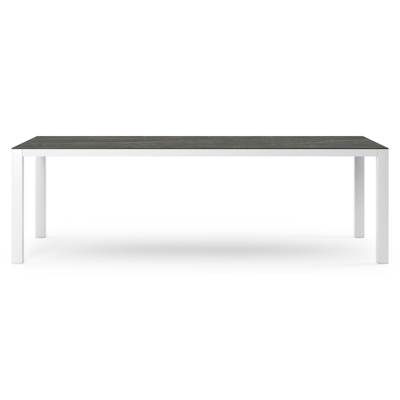 Como tuintafel in wit aluminium en volkeramiek Black Obsession - L 240 x B 100 x H 75 cm