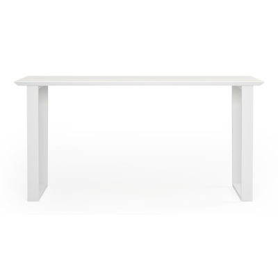 Table de jardin Pagino en aluminium blanc et céramique pleine arctic white - Lg 220 x Larg. 70 x H 106 cm