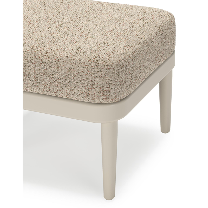 Orso poef in beige aluminium met Bora Jungle all weather cosytica kussen