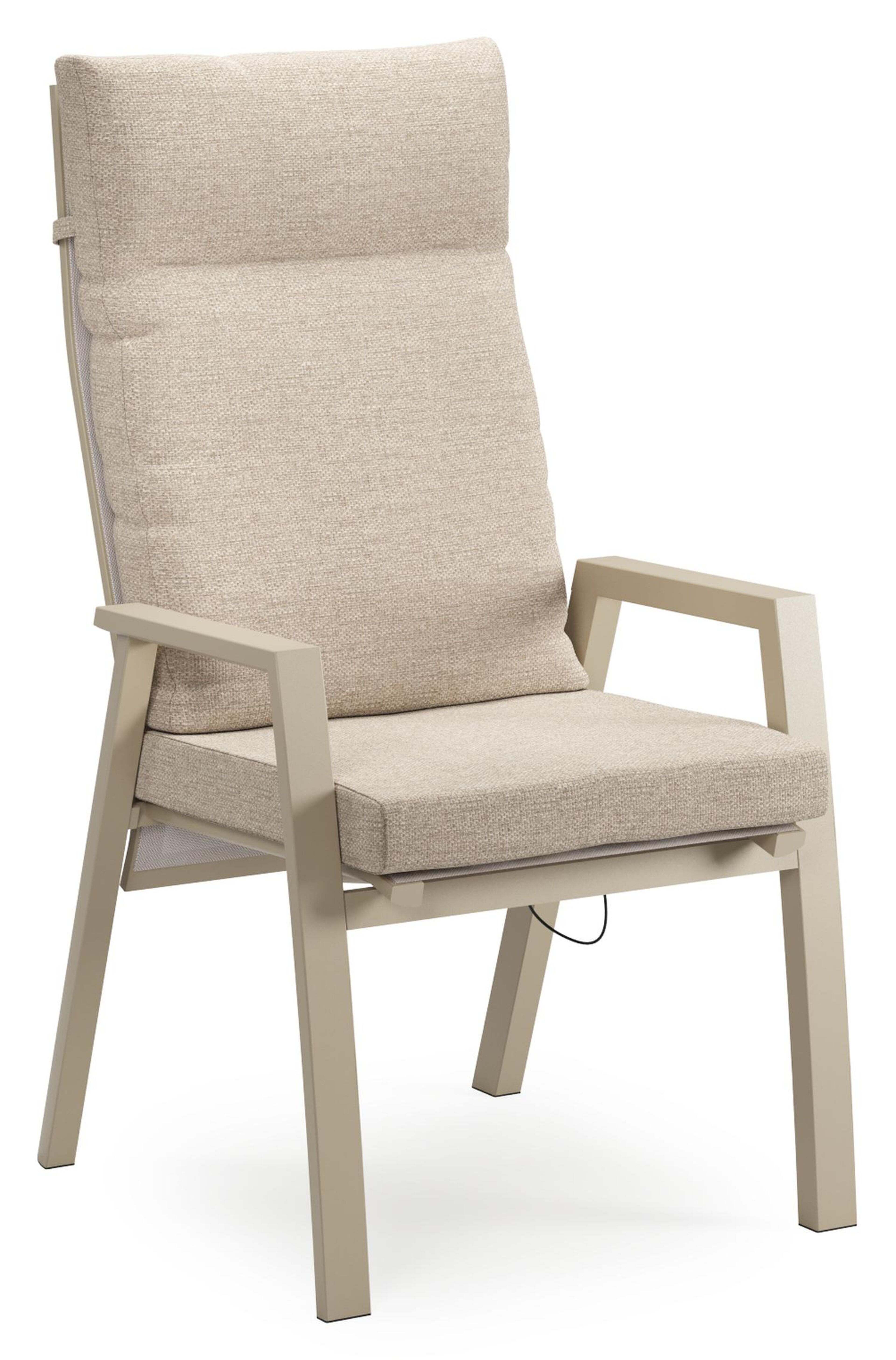 Ensemble de jardin Calobra extensible rectangulaire en aluminium beige et sintered stone Crema minerale avec 10 chaises de jardin Leon