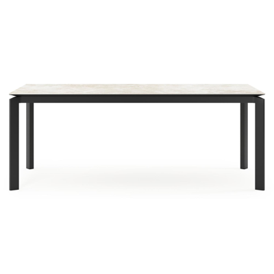 Cirello tuintafel rechthoekig in zwart aluminium en volkeramiek Rapolano L 200 x B 100 cm