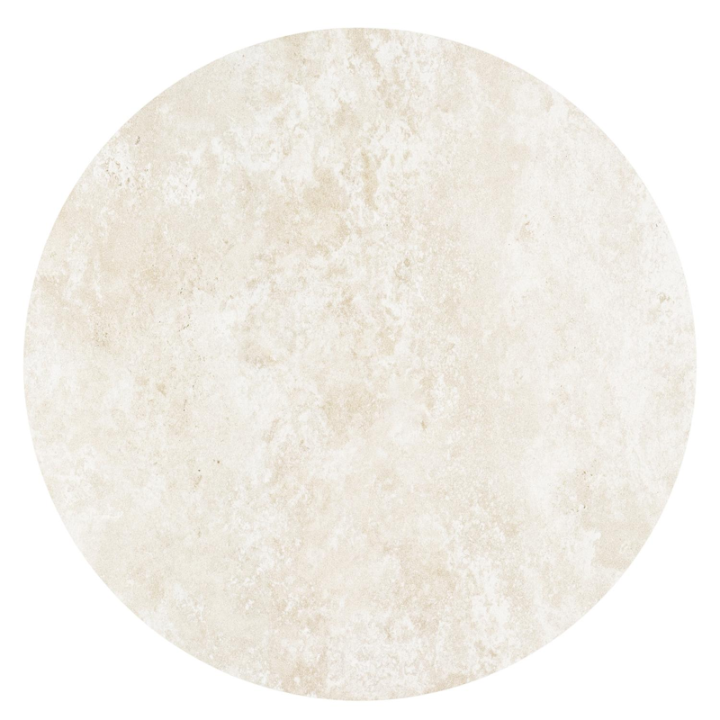 Fano tuintafel rond in beige aluminium en volkeramiek Rapolano dia. 85 cm