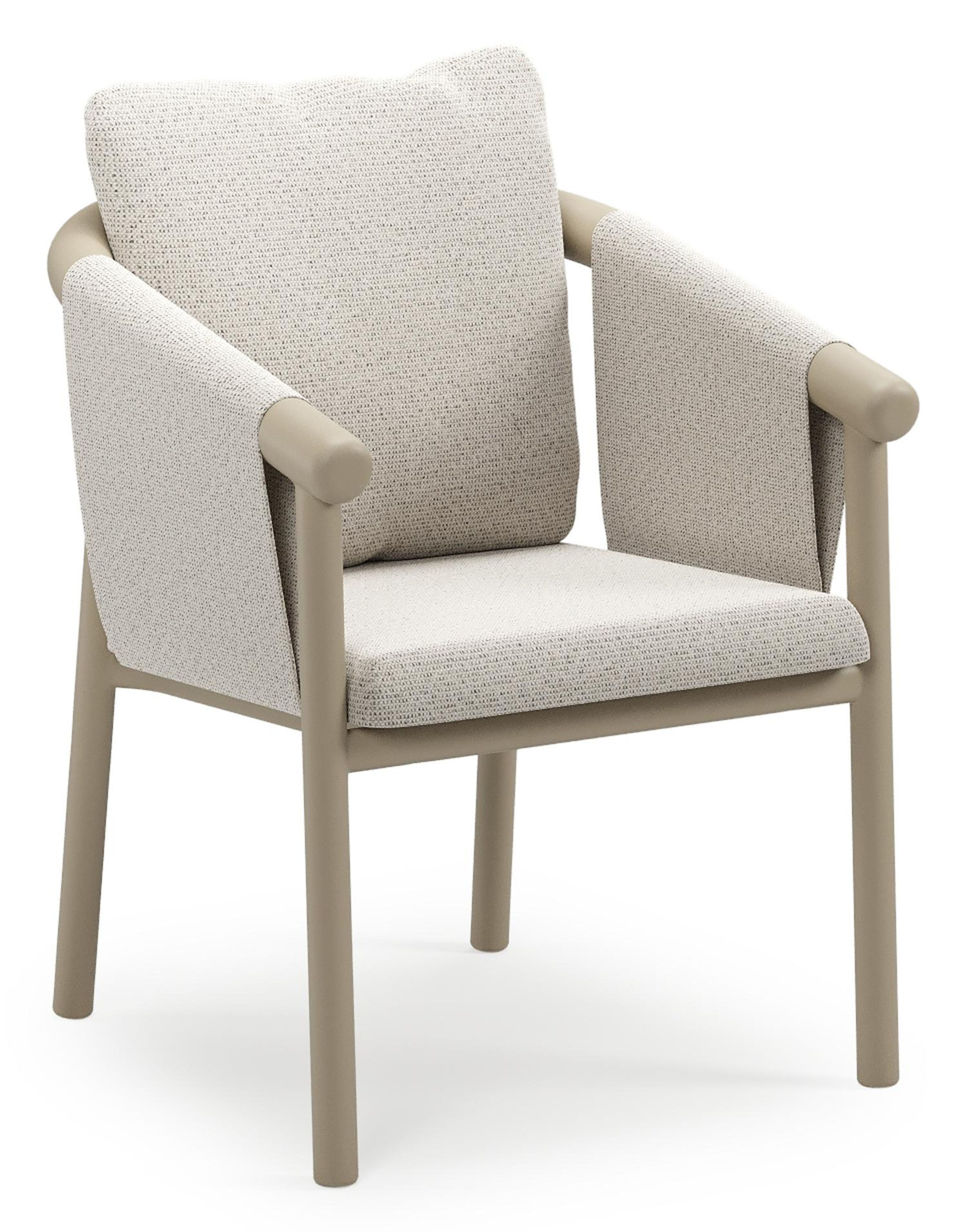 Amico stapelbare tuinstoel in beige aluminium met stoelkussen in All Weather Solica Firenze Natural