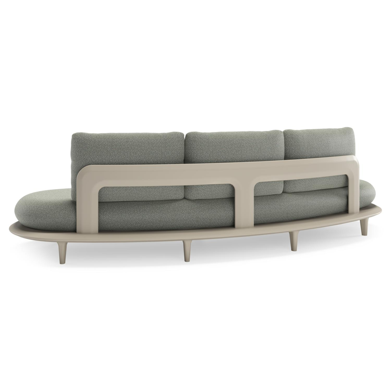 Bomero loungebank in beige aluminium met savane leaf all weather sunbrella® luxe kussen