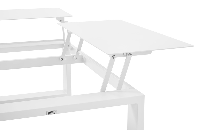 Table basse Verato en aluminium blanc - Lg 120 x larg. 80 x H 39,5 cm