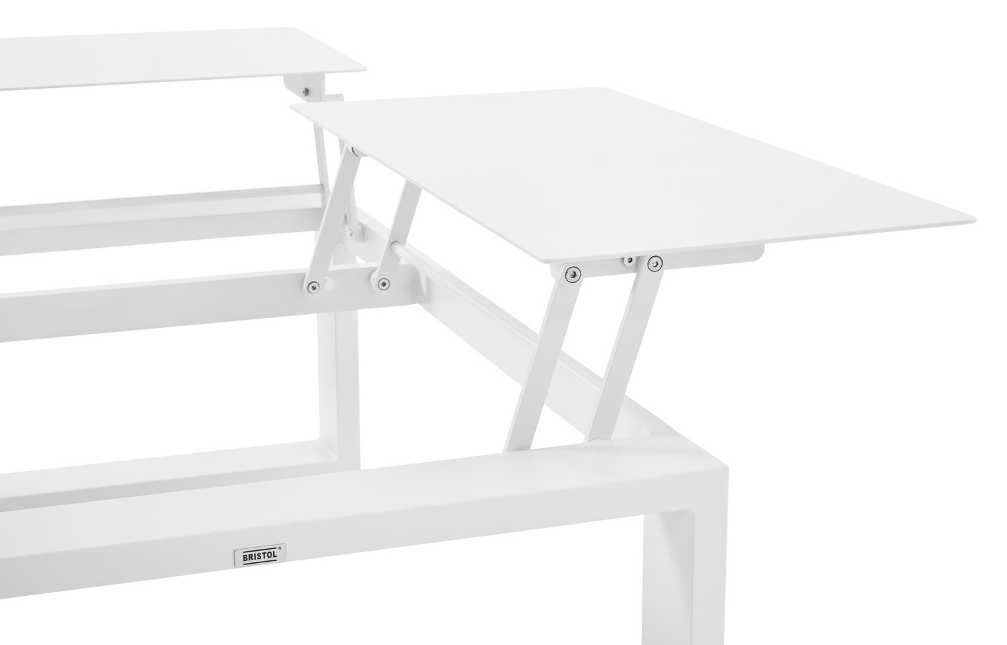 Table basse Verato en aluminium blanc - Lg 120 x larg. 80 x H 39,5 cm