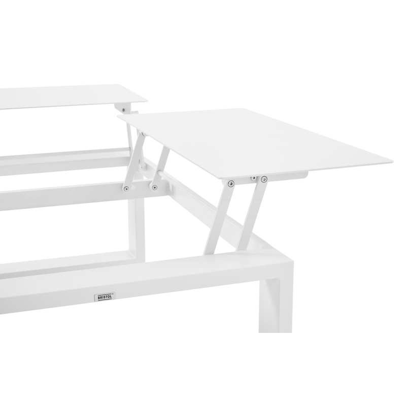 Table basse Verato en aluminium blanc - Lg 120 x larg. 80 x H 39,5 cm