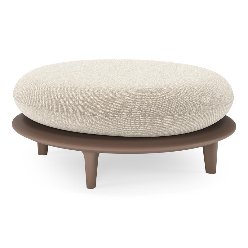 Bomero poef in taupe aluminium met marbella ecru all weather cosytica kussen