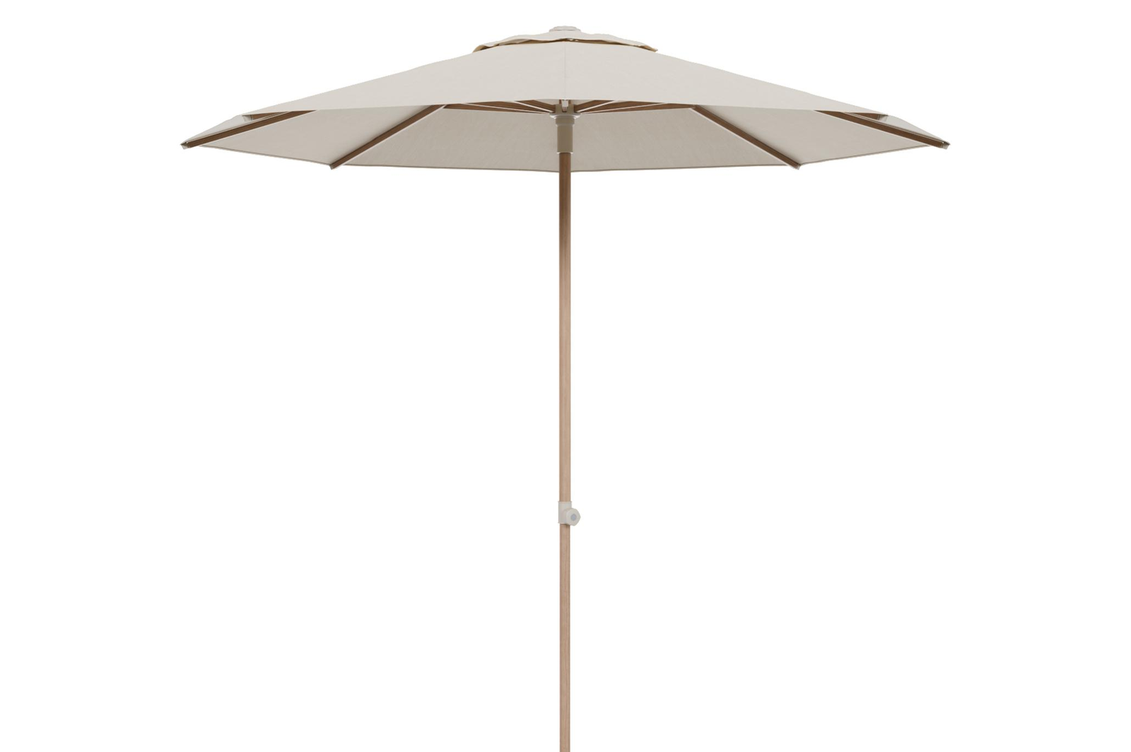 Umbria staanparasol in aluminium houtlook met beige all weather sunbrella® premium parasoldoek - Dia. 250 cm (zonder voet)