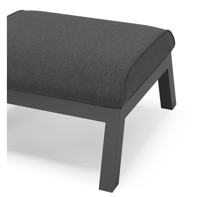 Zen'so poef in zwart aluminium met chartres sooty all weather sunbrella® luxe kussen