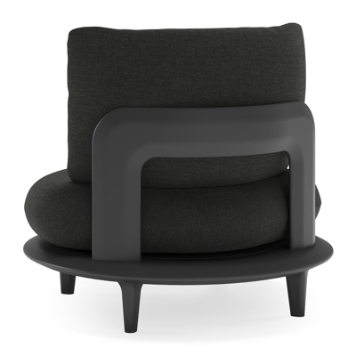 Fauteuil de jardin Bomero en aluminium noir et coussins en all weather sunbrella® luxe chartres sooty