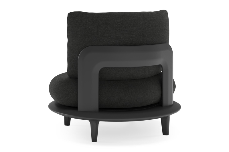 Fauteuil de jardin Bomero en aluminium noir et coussins en all weather sunbrella® luxe chartres sooty