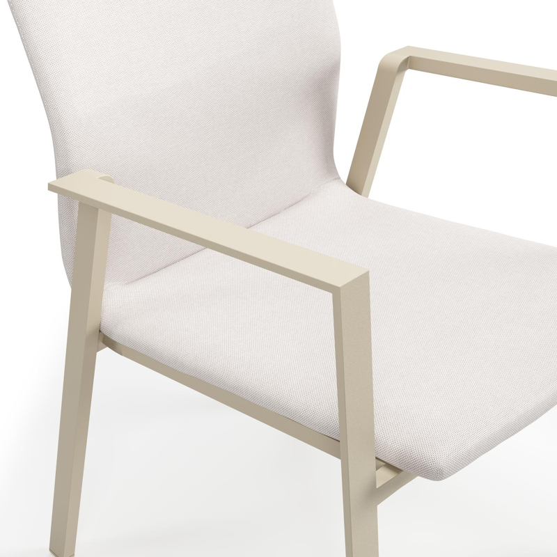 Madura tuinstoel in beige aluminium en beige comfort textileen