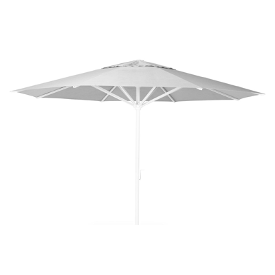 Parasol droit Solino en aluminium blanc avec toile de parasol en sunbrella® gris - Dia. 400 cm (sans pied de parasol)