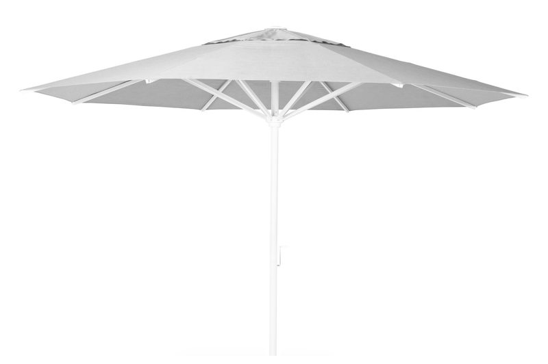 Solino staanparasol in wit aluminium met grijs sunbrella® parasoldoek - dia 400 cm (zonder voet)